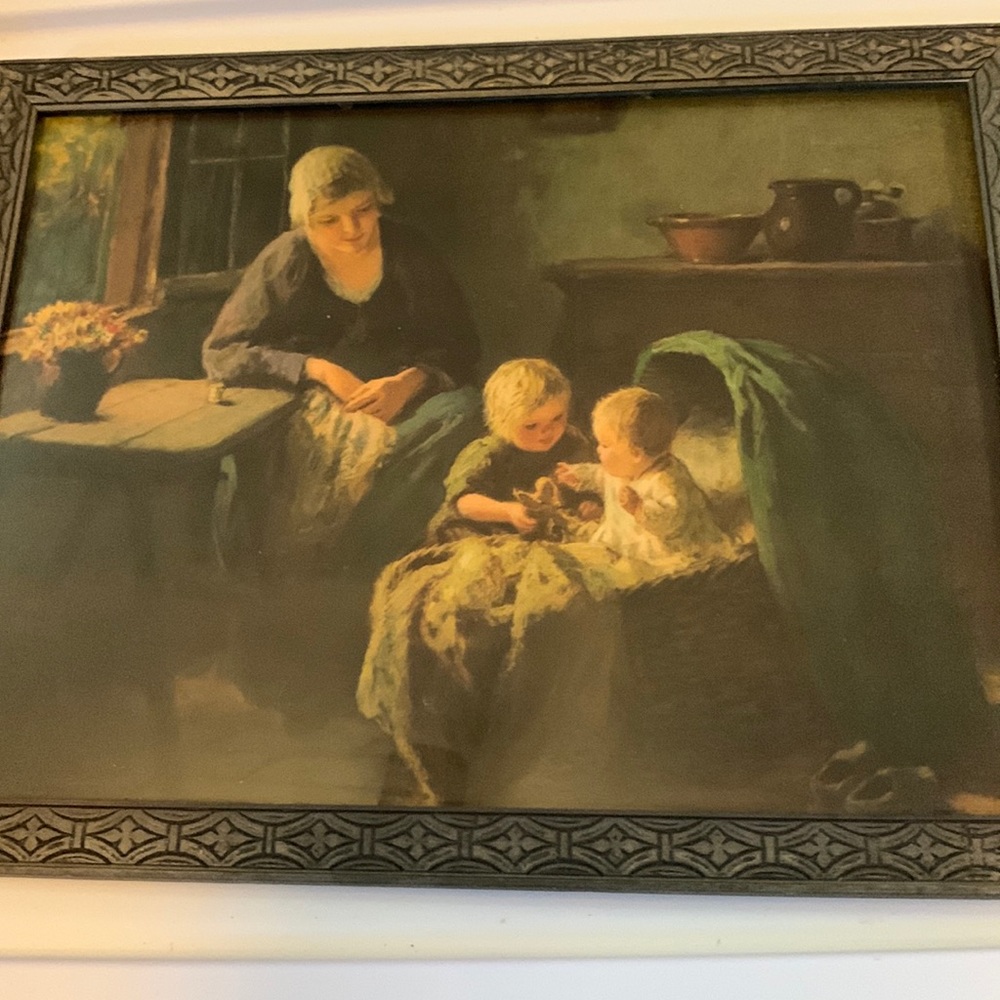 Sold on another platform!!!!! Antique print of painting Twice Blessed by Bernar
